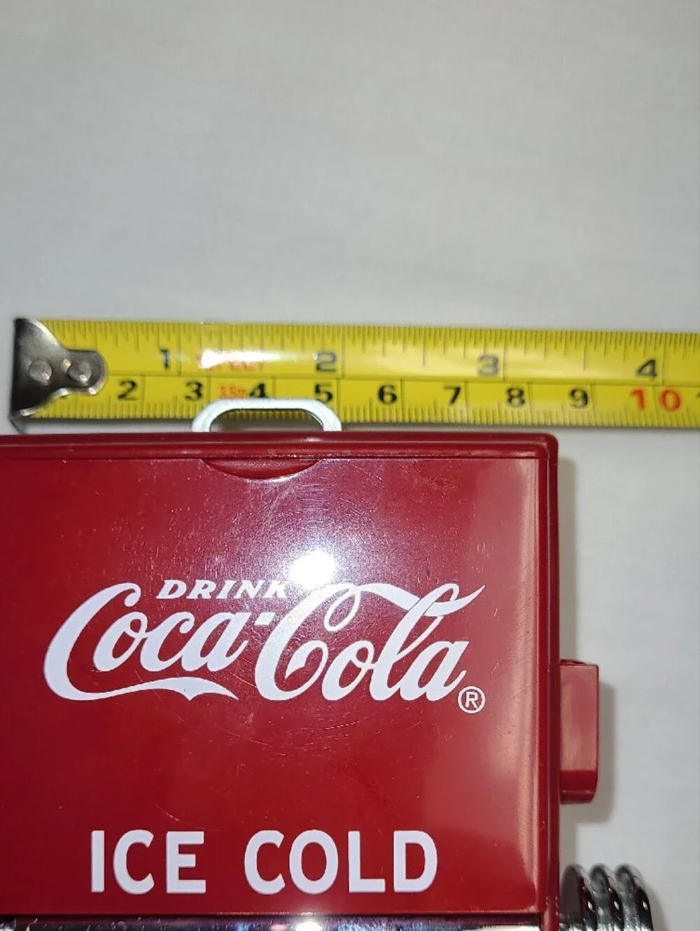 1995  Coca-Cola red vintage cooler toothpick dispenser home or bar collectible
